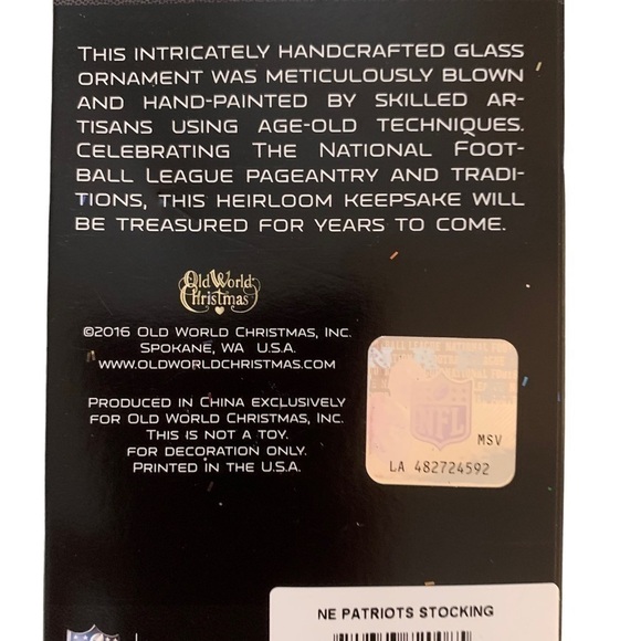 NEW ENGLAND PATRIOTS STOCKING ORNAMENT, RETIRED - NIP - Picture 3 of 3